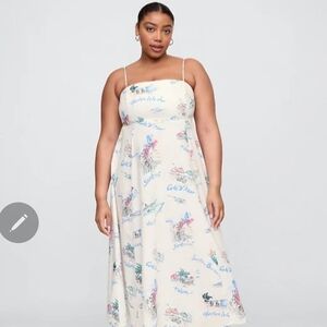 Brand New Gap Poplin Midi, Square Neck, Spaghetti Strap Dress- Size Medium